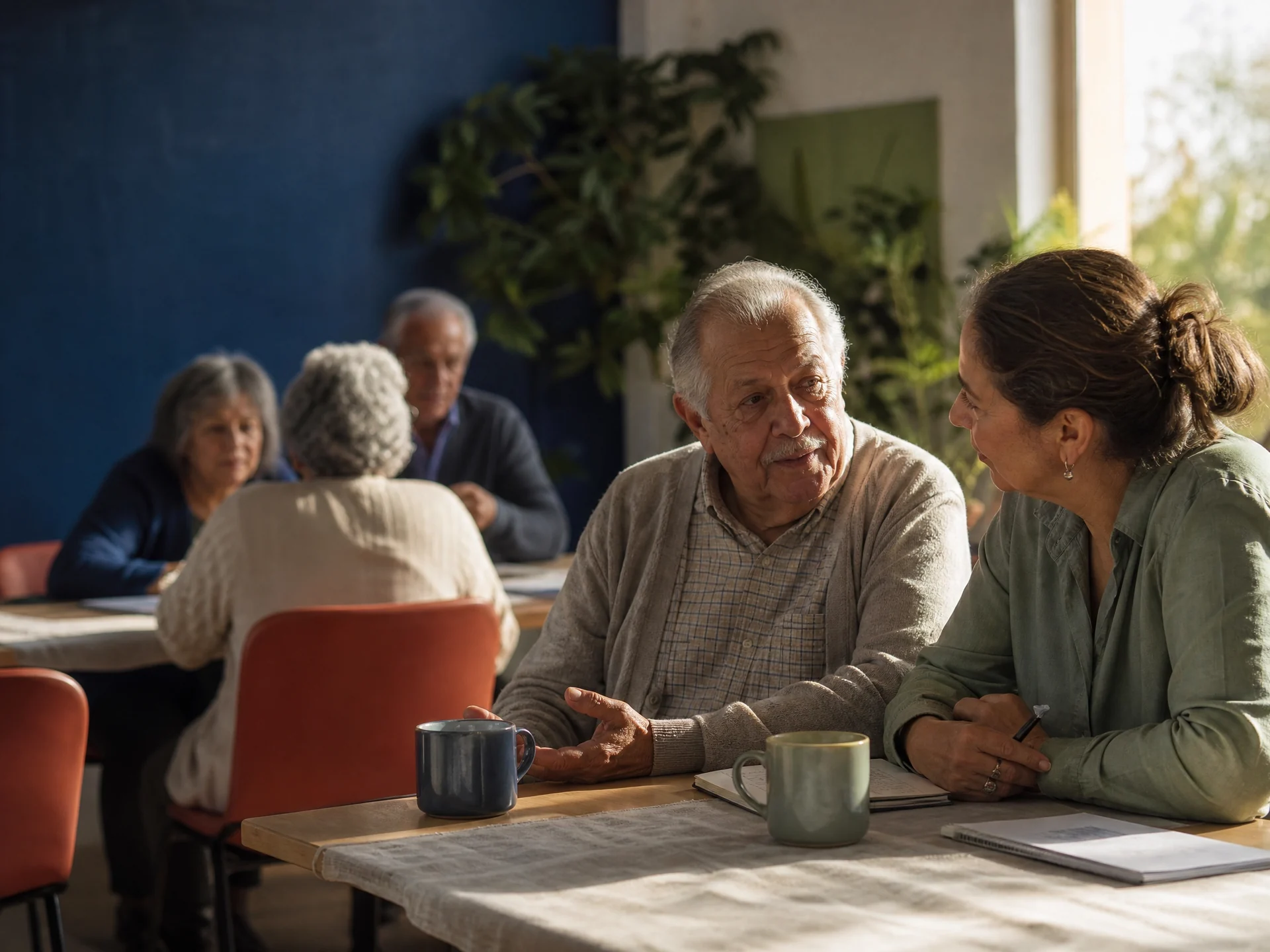 Encuentro de personas mayores en un centro comunitario